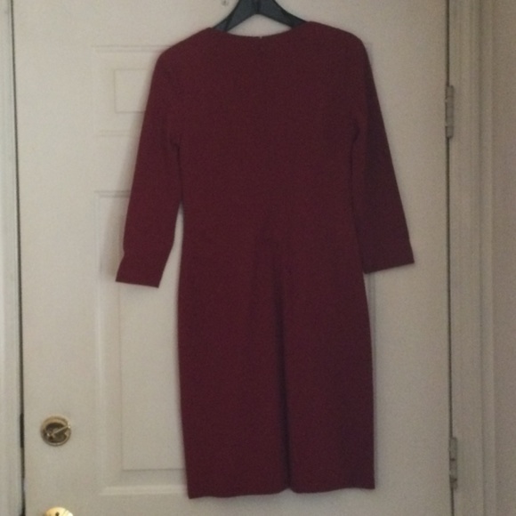Lafayette 148 Red Pleated Crossover Bodice Dress 8 - Picture 10 of 13